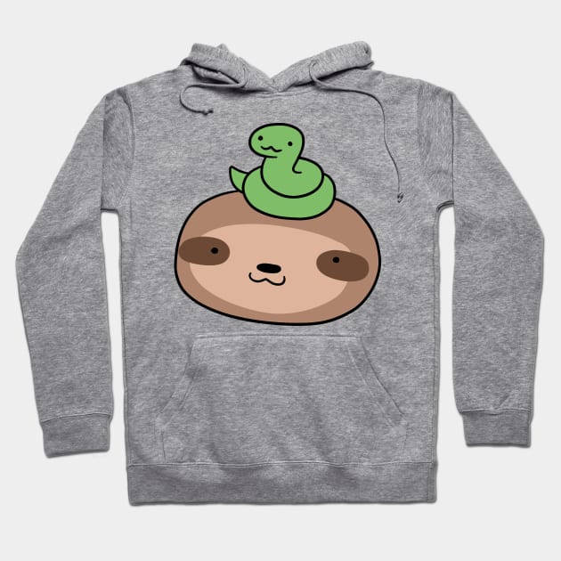 Snake and Sloth Face Hoodie by saradaboru